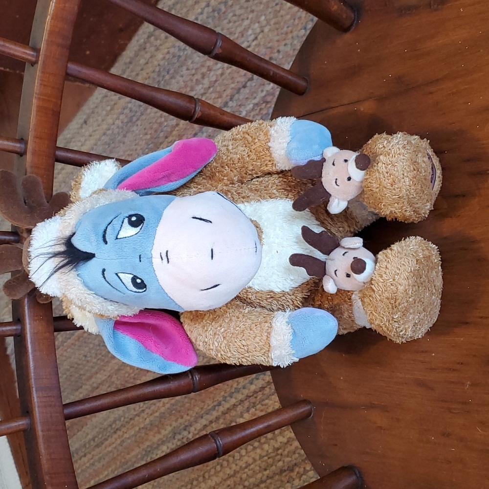 Disney Store Excusive Reindeer Eeyore Christmas Plush Stuffed Animal
